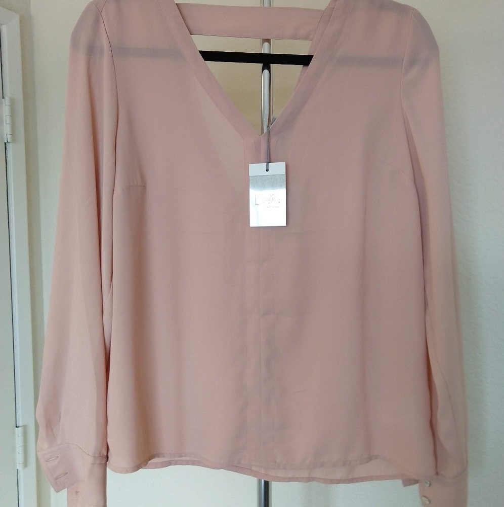 Long sleeve peach blouse